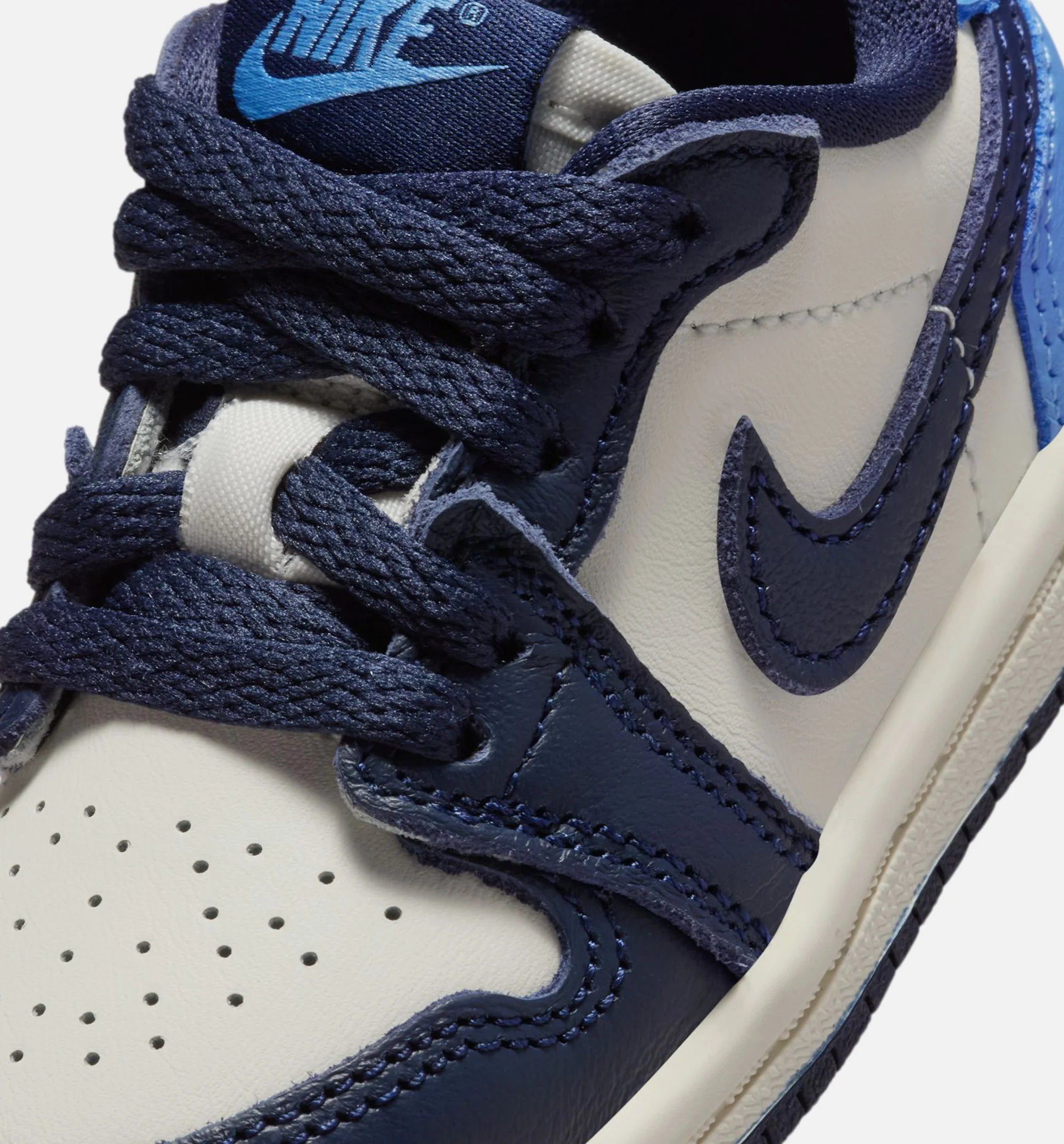 Air Jordan 1 Retro Low OG Obsidian Infant Toddler Lifestyle Shoe Obsidian University Blue Sail