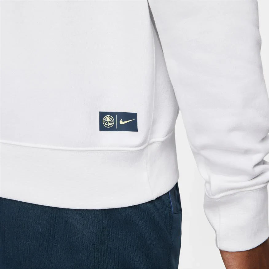 Nike Club America Mens French Terry Soccer Hoodie White