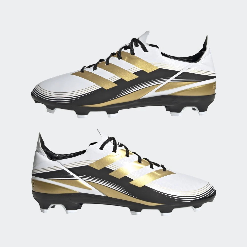 adidas Kids Game Mode FG J Firm Ground Soccer Cleats White Gold Black