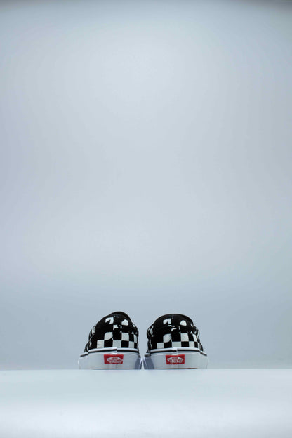 Overprint Check Classic Slip On Mens Shoe Checkerboard Black White