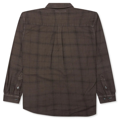 Over Dyed Ribbon Shirt Brown