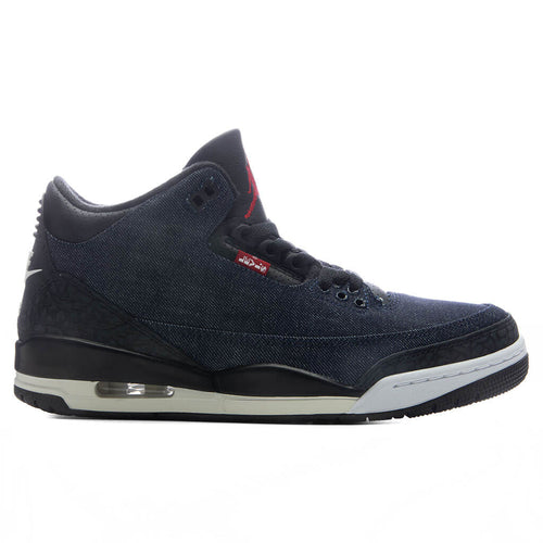 Air Jordan 3 x Levis Rigid Denim Denim Black Sail Indigo Gym Red