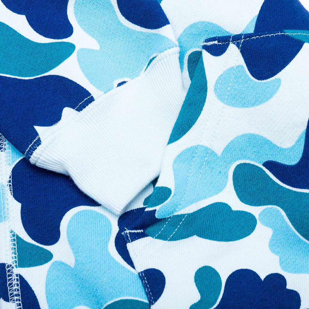 Kids Abc Camo Shark Zip Hoodie Blue
