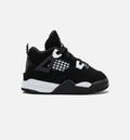 Air Jordan 4 Retro White Thunder Infant Toddler Lifestyle Shoe Black White Black