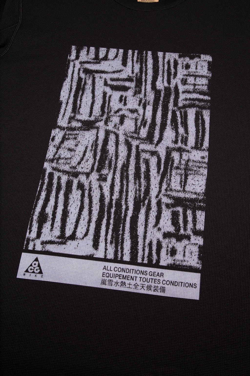 NRG ACG Waffle Long Sleeve Mens Shirt Black Black