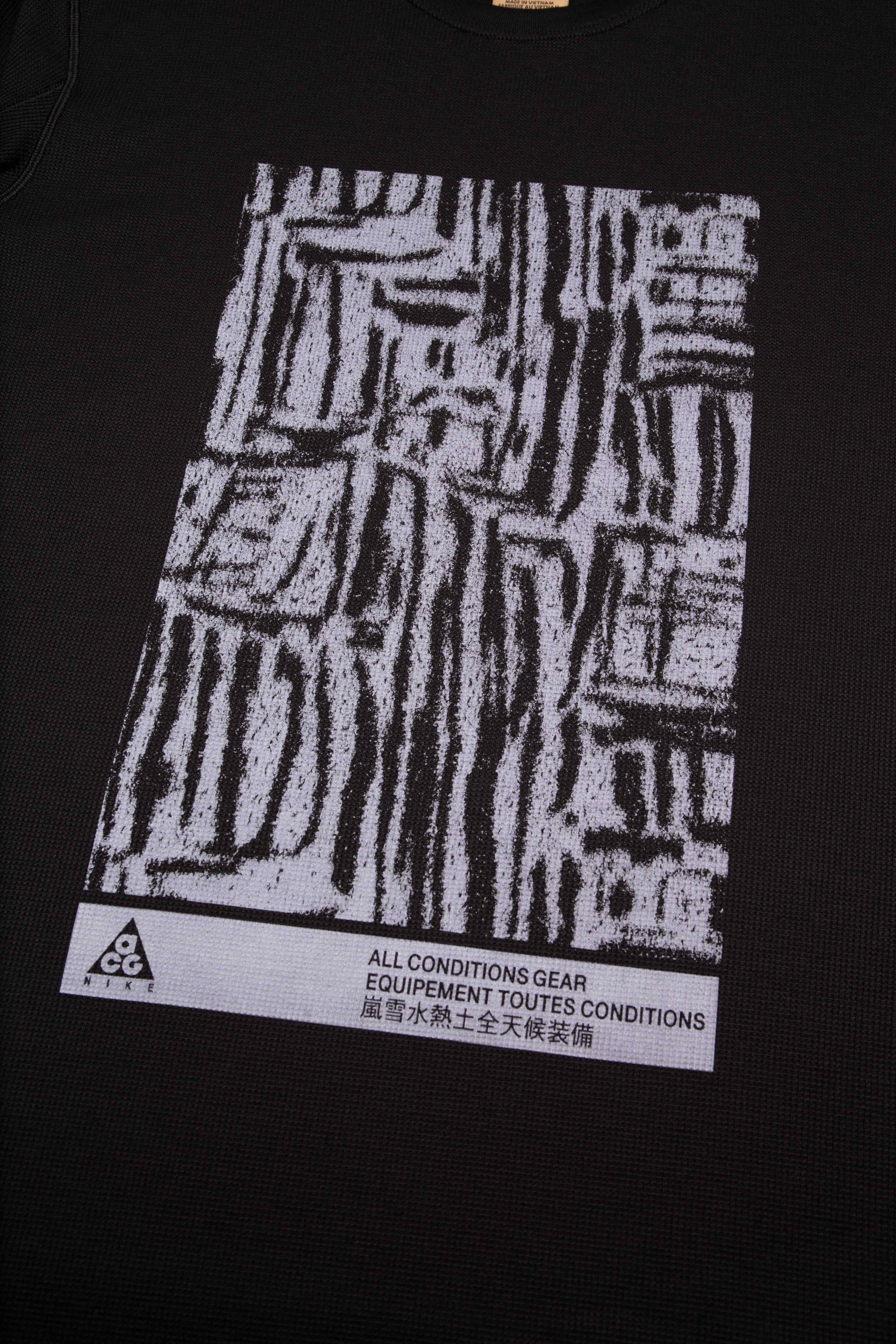 NRG ACG Waffle Long Sleeve Mens Shirt Black Black