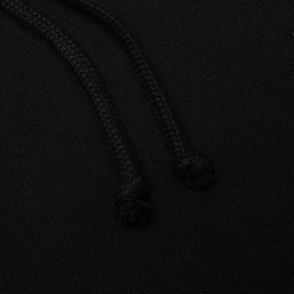 Logo Embroidery Hoodie Black