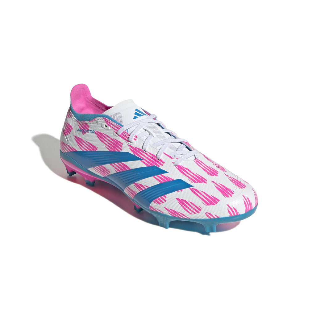adidas Predator League FG Firm Ground Soccer Cleats White Solar Blue Solar Pink