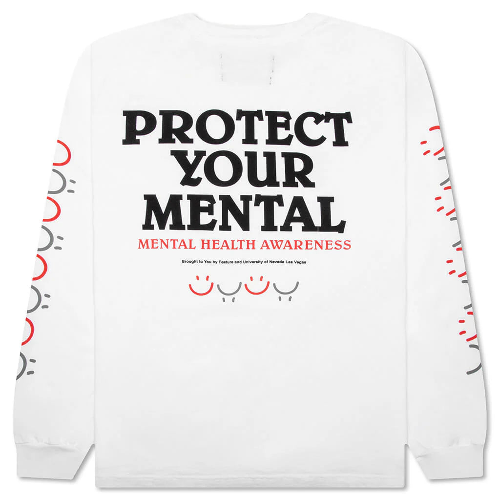 Feature x UNLV Protect Your Rebel L S Tee White