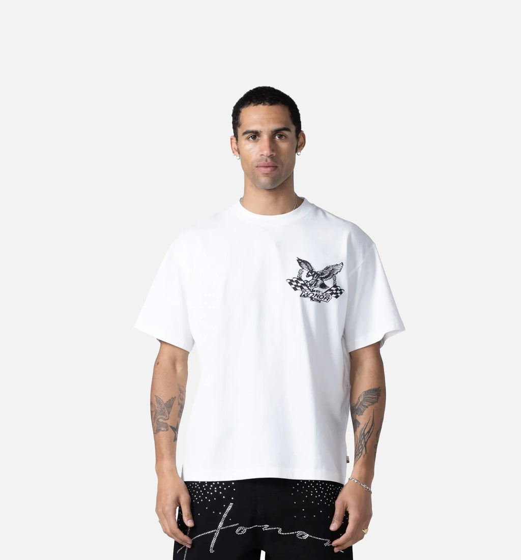 Vintage Oil Mens Short Sleeve Shirt White