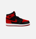 Air Jordan 1 Retro Hi OG Satin Bred Preschool Lifestyle Shoe Black Red Free Shipping
