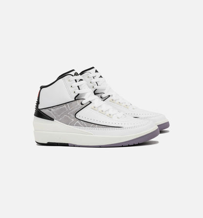 Air Jordan 2 Retro Python Mens Lifestyle Shoe White Fire Red Black Sail Cement Grey
