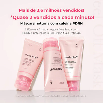 Máscara Noturna PDRN Cafeína Rosa Hidratação e Firmeza