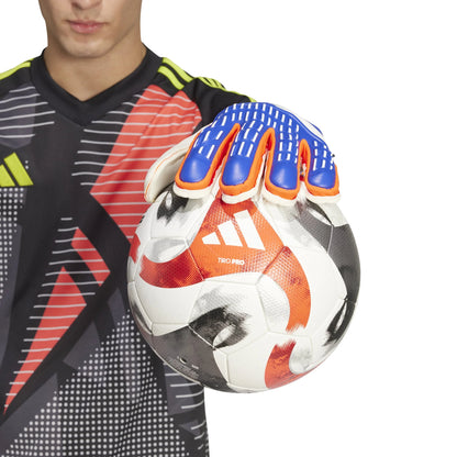 adidas Predator Match Fingersave Goalkeeper Gloves Lucid Blue Red White