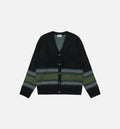 Dillon Stripe Cardigan Mens Sweater Black