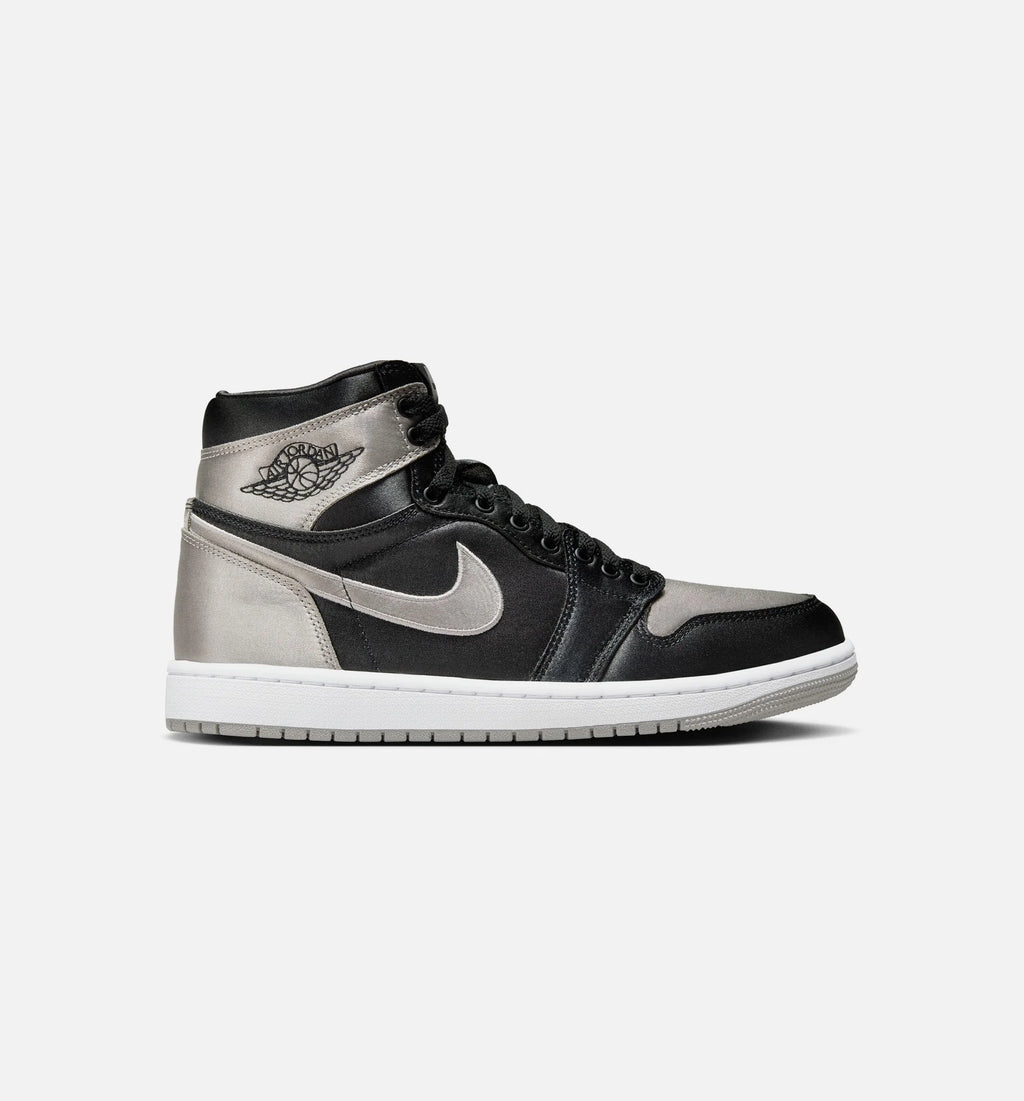 Air Jordan 1 Retro High OG Satin Shadow Womens Lifestyle Shoe Black Medium Grey White