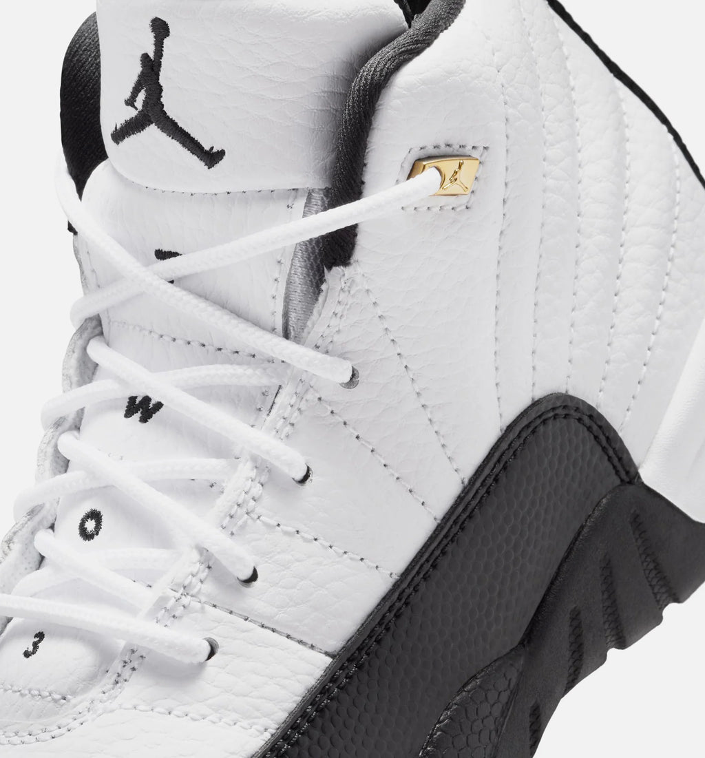 Air Jordan 12 Retro Taxi Preschool Lifestyle Shoe White Black Taxi
