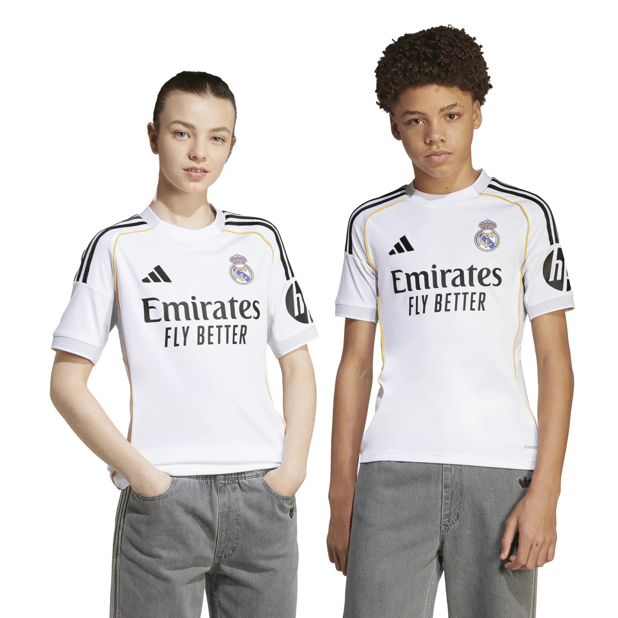 adidas Real Madrid Home Youth Soccer Jersey 25 26 White
