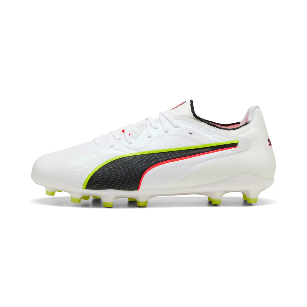 PUMA King 20 Ultimate FG AG Firm Multi Ground Mens Soccer Cleats White Red Yellow