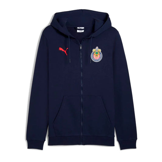 PUMA Chivas Ftbl Culture Hooded Sweat Mens Soccer Jacket Navy Red