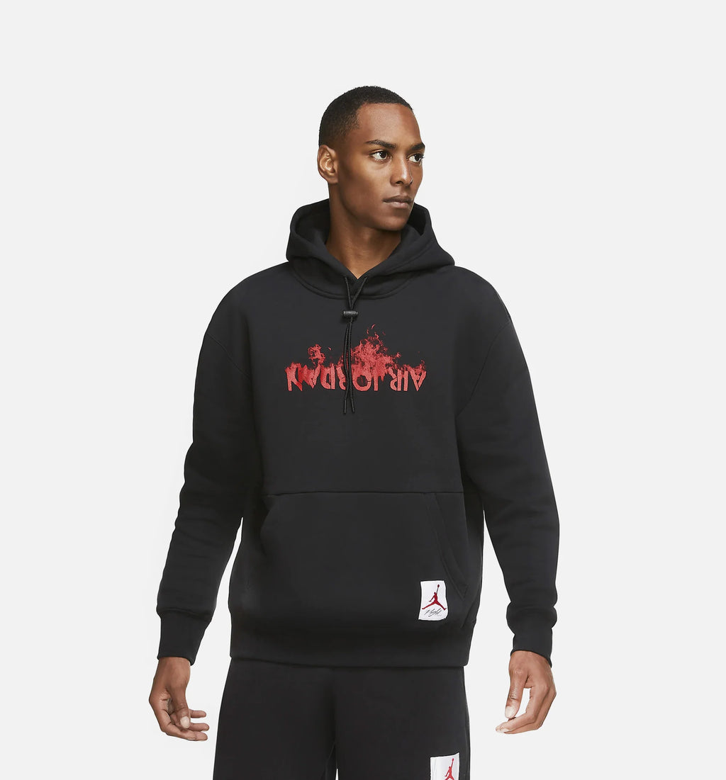 Air Jordan 4 Flc Mens Hoodie Black Red