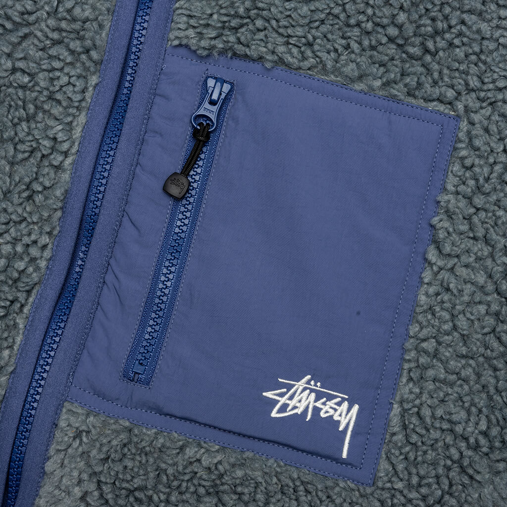 Sherpa Reversible Jacket Bluestone