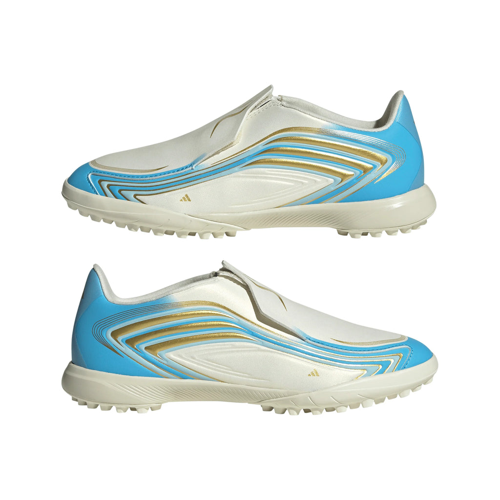 adidas F50 Messi League Laceless TF Turf Youth Soccer Cleats Blue