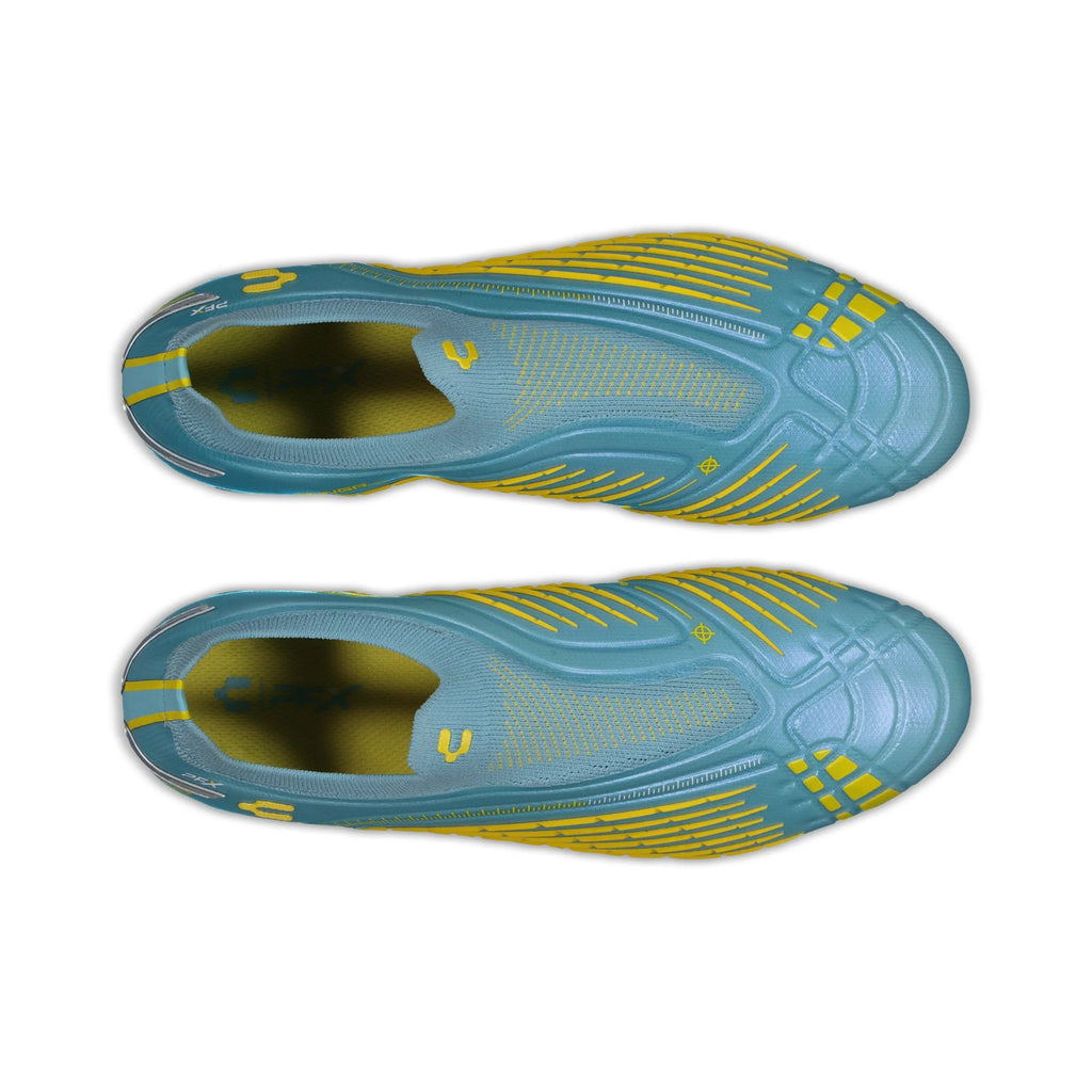 Charly Stingr Laceless PFX Firm Groud Aqua Yellow