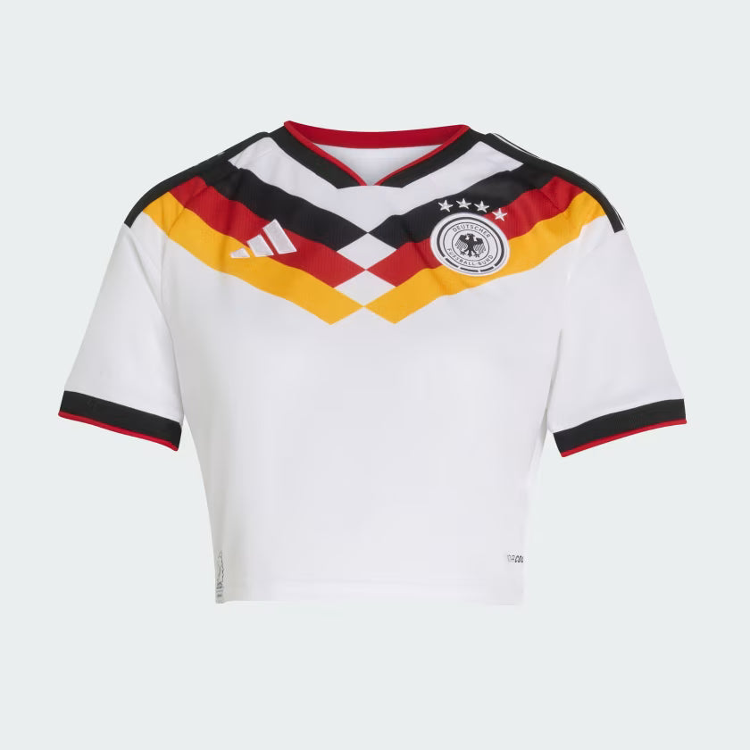 adidas Germany Home Cropped Womens Soccer Jersey 26 White