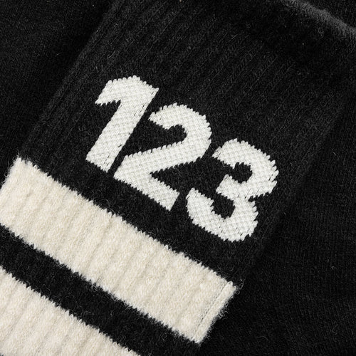 123 Socks Black White