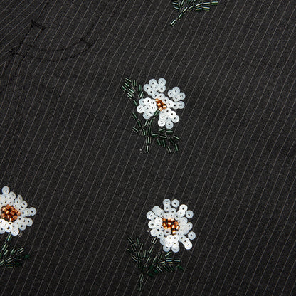 Flowers Beaded Pant Black