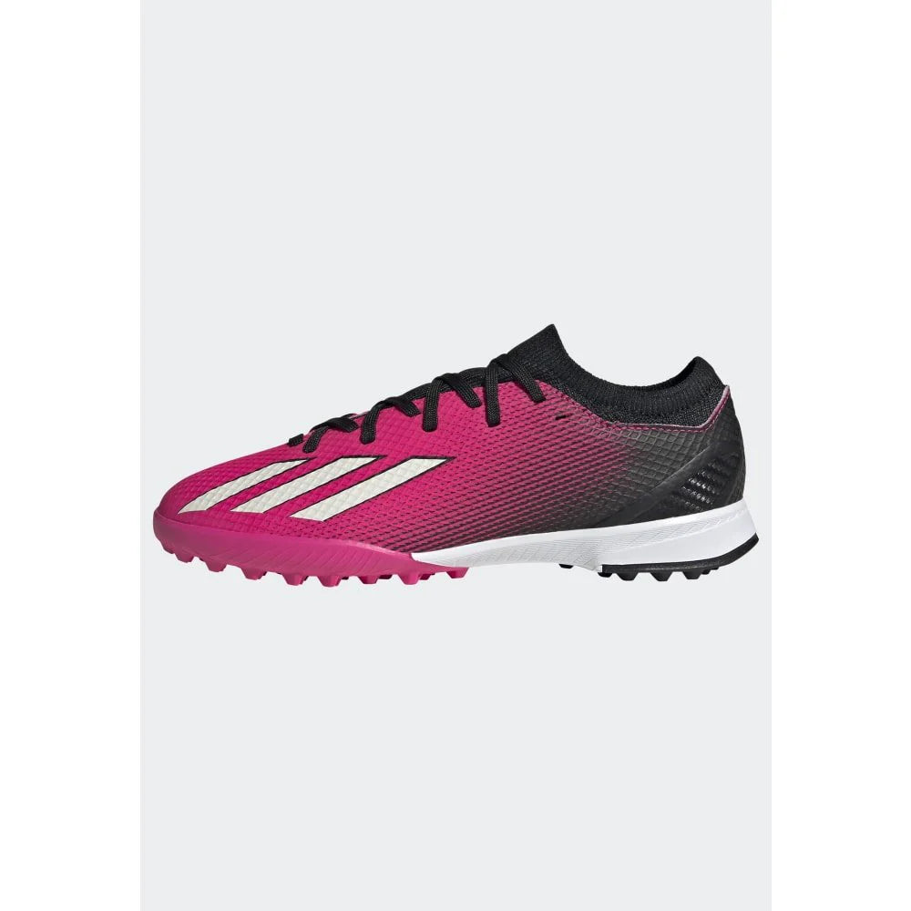 adidas Kids X Speedportal3 TF J Turf Football Boots Black Pink