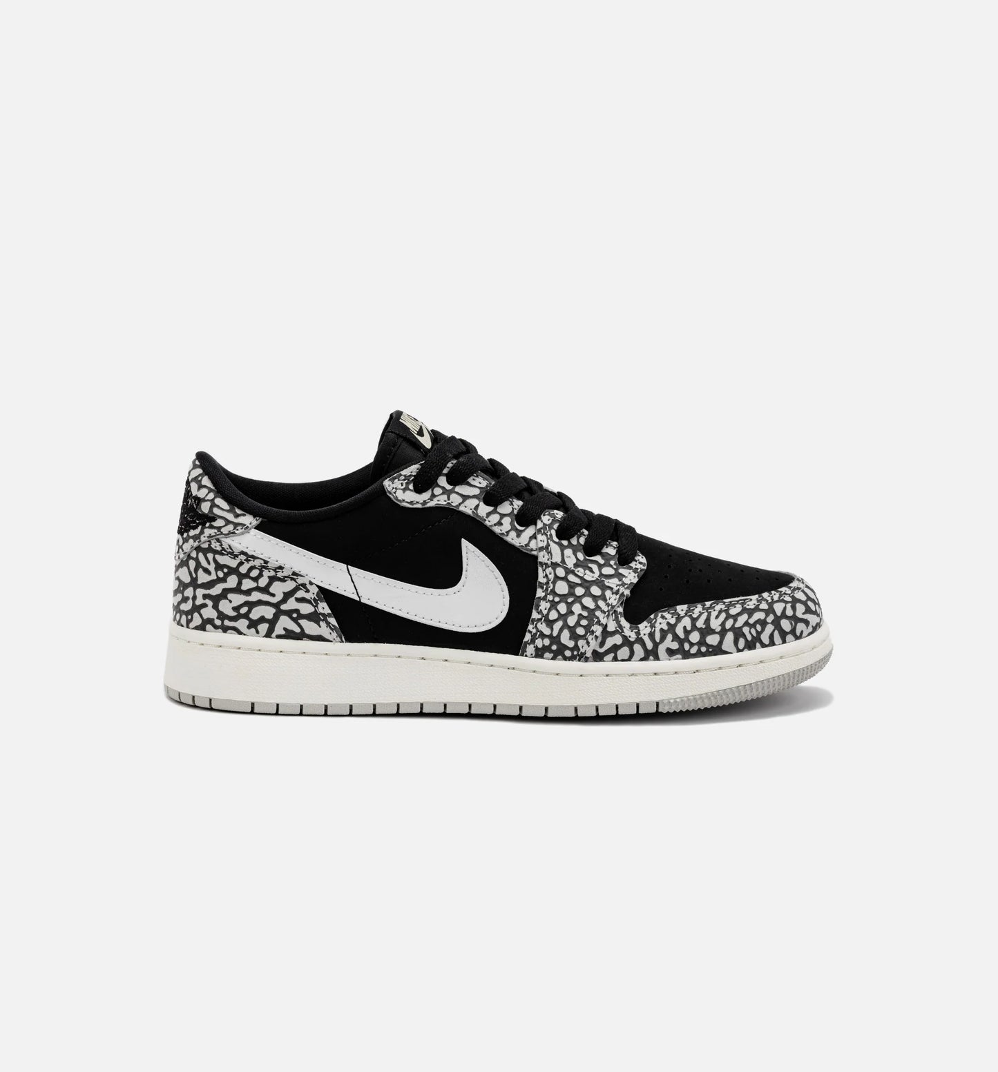 Air Jordan 1 Retro Low OG Black Cement Grade School Lifestyle Shoe Black Grey
