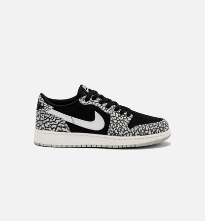 Air Jordan 1 Retro Low OG Black Cement Grade School Lifestyle Shoe Black Grey