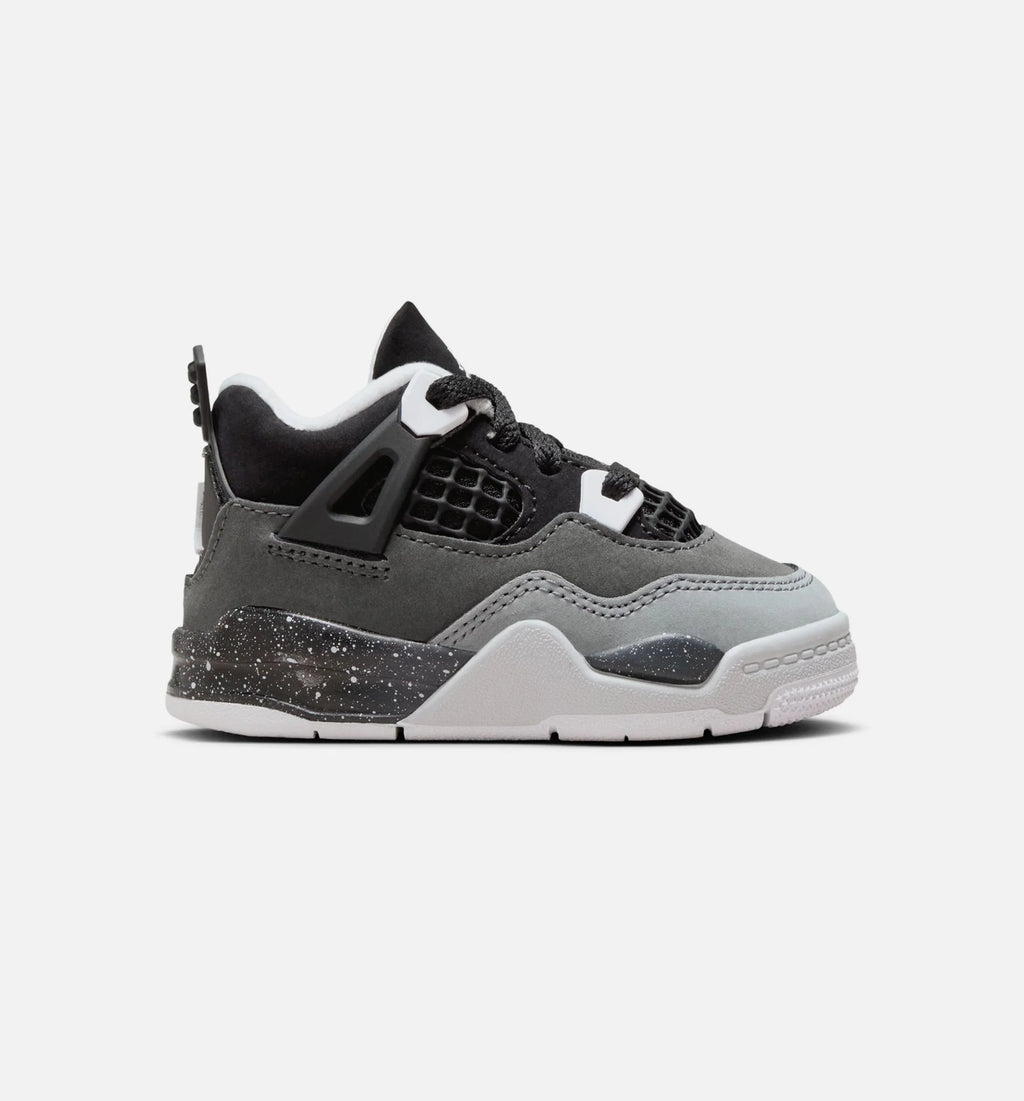 Air Jordan 4 Retro Fear Infant Toddler Lifestyle Shoe Black White Anthracite Black Pure Platinum