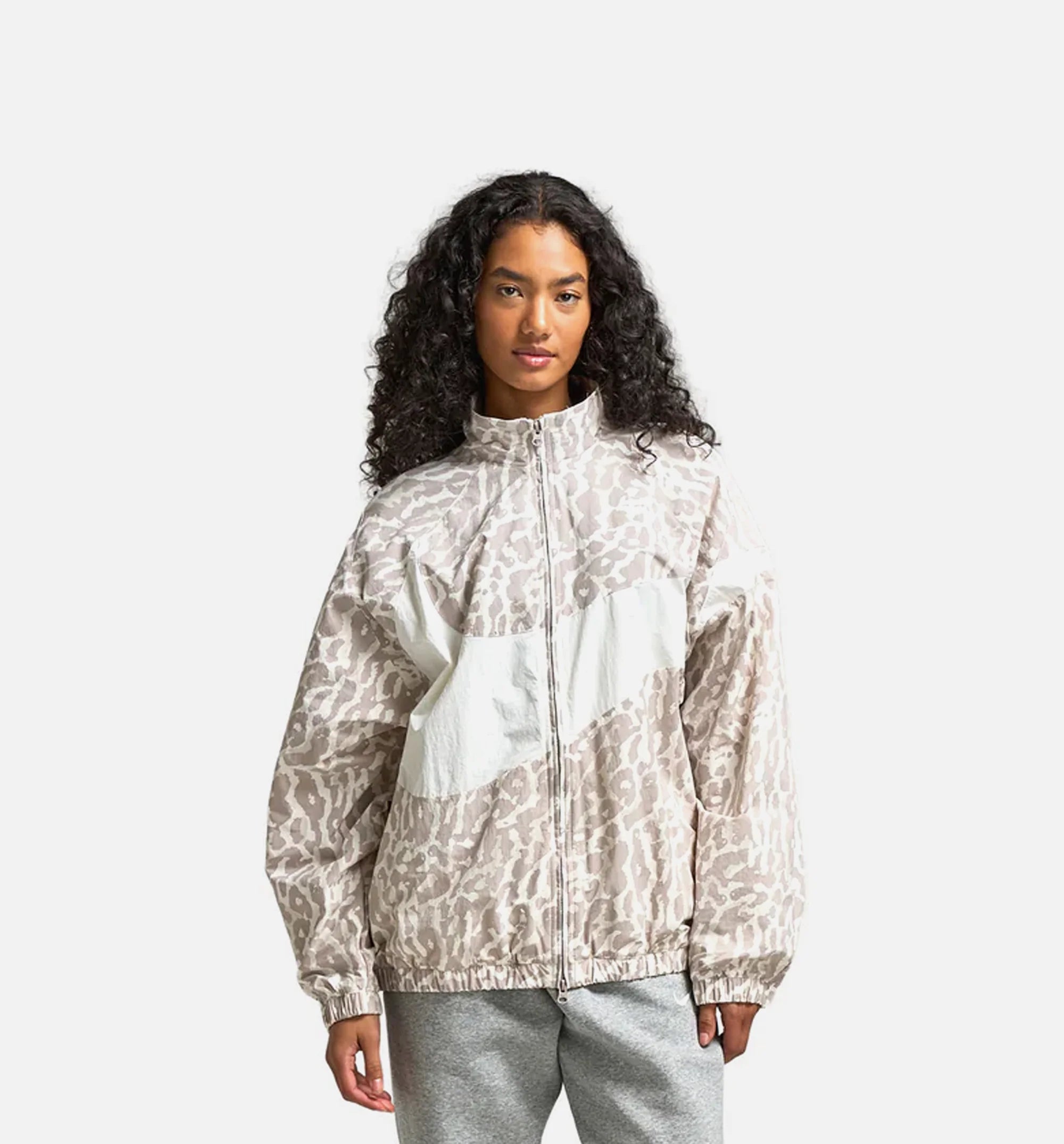NSW Woven Printed All Over Womens Jacket College Grey Sail
