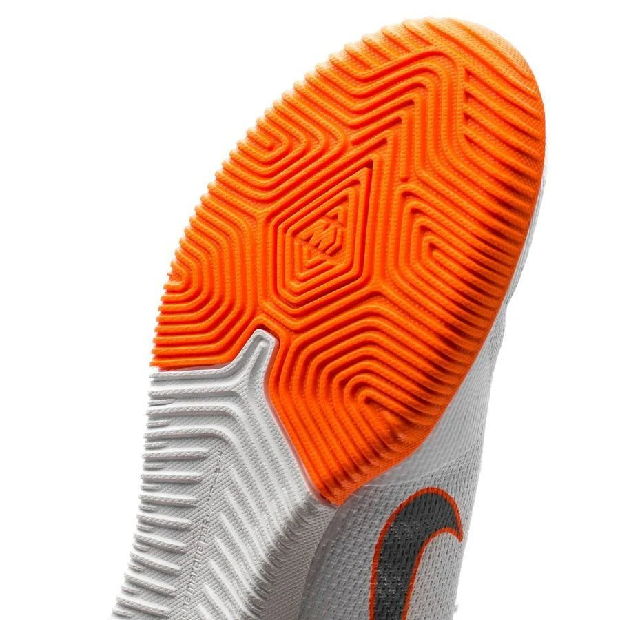Nike Mercurial VaporX 12 Academy IC Indoor Soccer Shoes White Cool Grey Orange