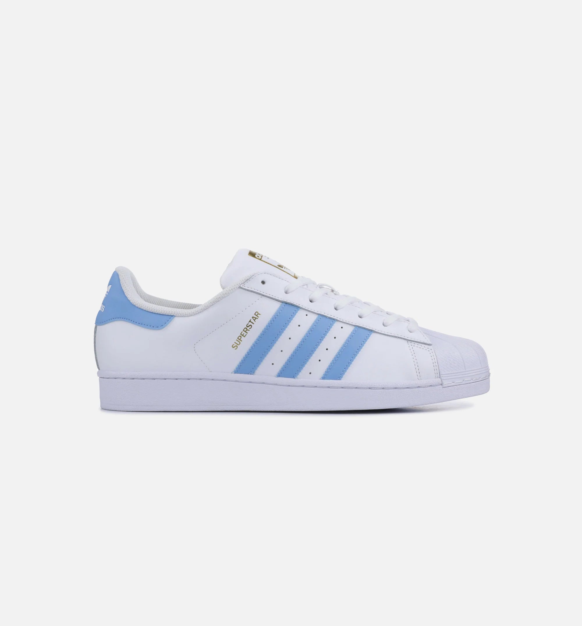 Superstar Foundation Mens White Light Blue Metallic Gold
