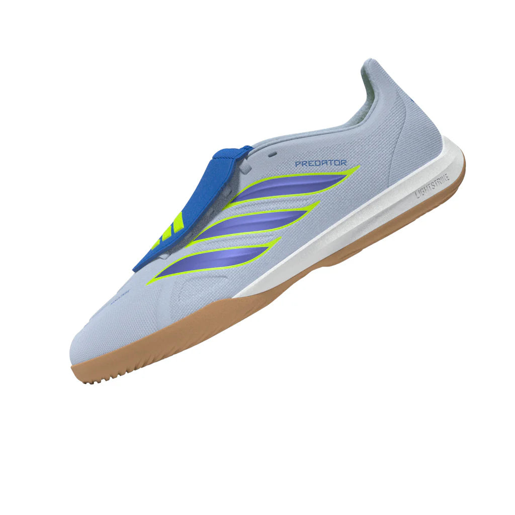 adidas Predator League Fold Over Tongue IN Indoor Youth Soccer Shoes Sky Blue Yellow