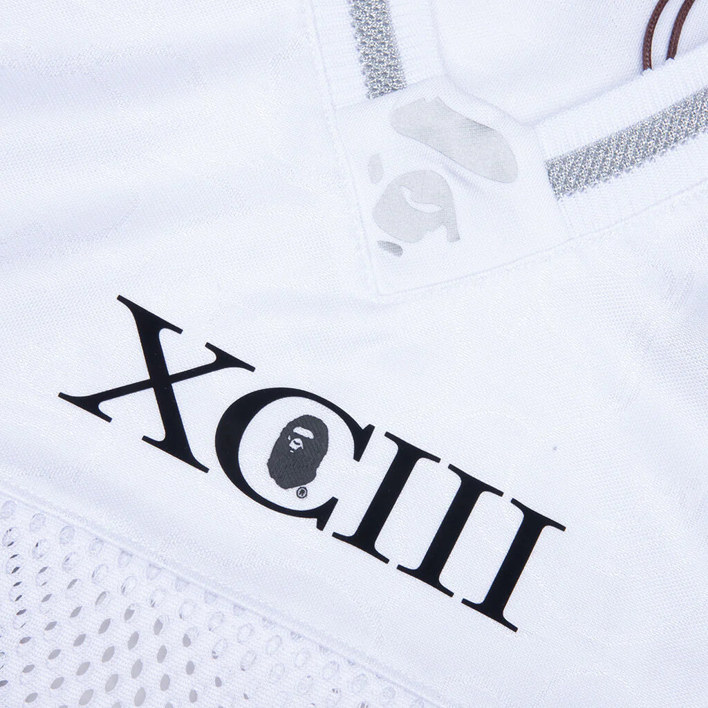 Line Camo Multi Logo Relaxed Fit Football Jersey White