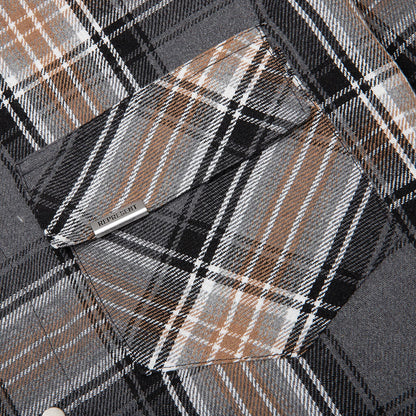 Quilted Flannel Shirt Grey Check