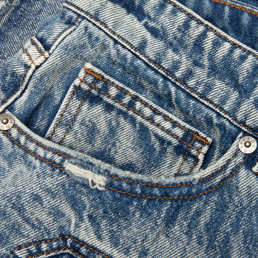 Octagon Cargo Denim Shorts Blue