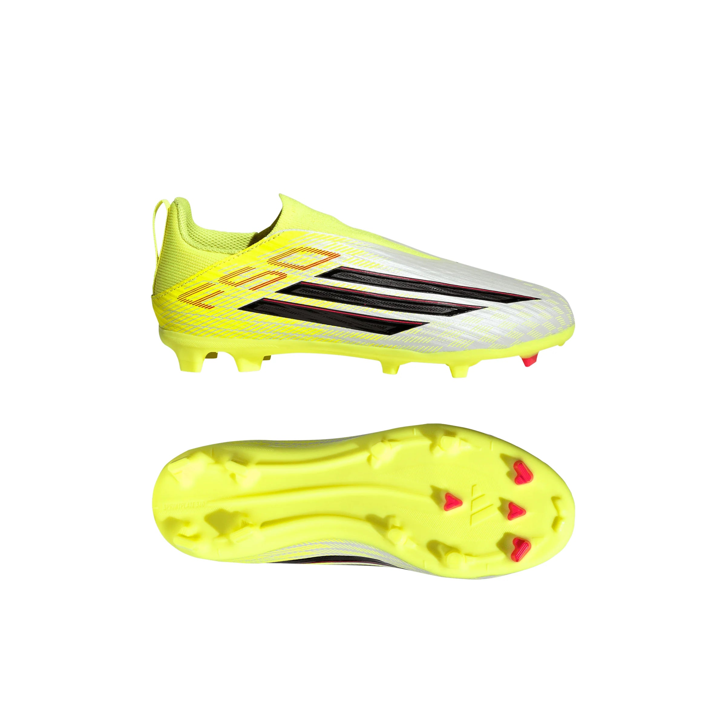 adidas F50 League Laceless FG MG Firm Ground Multi Ground Youth Soccer Cleats Yellow Black Red