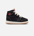 Air Jordan 1 Retro High OG Flight Club Infant Toddler Lifestyle Shoe Black Sail Gum Medium Brown University Red