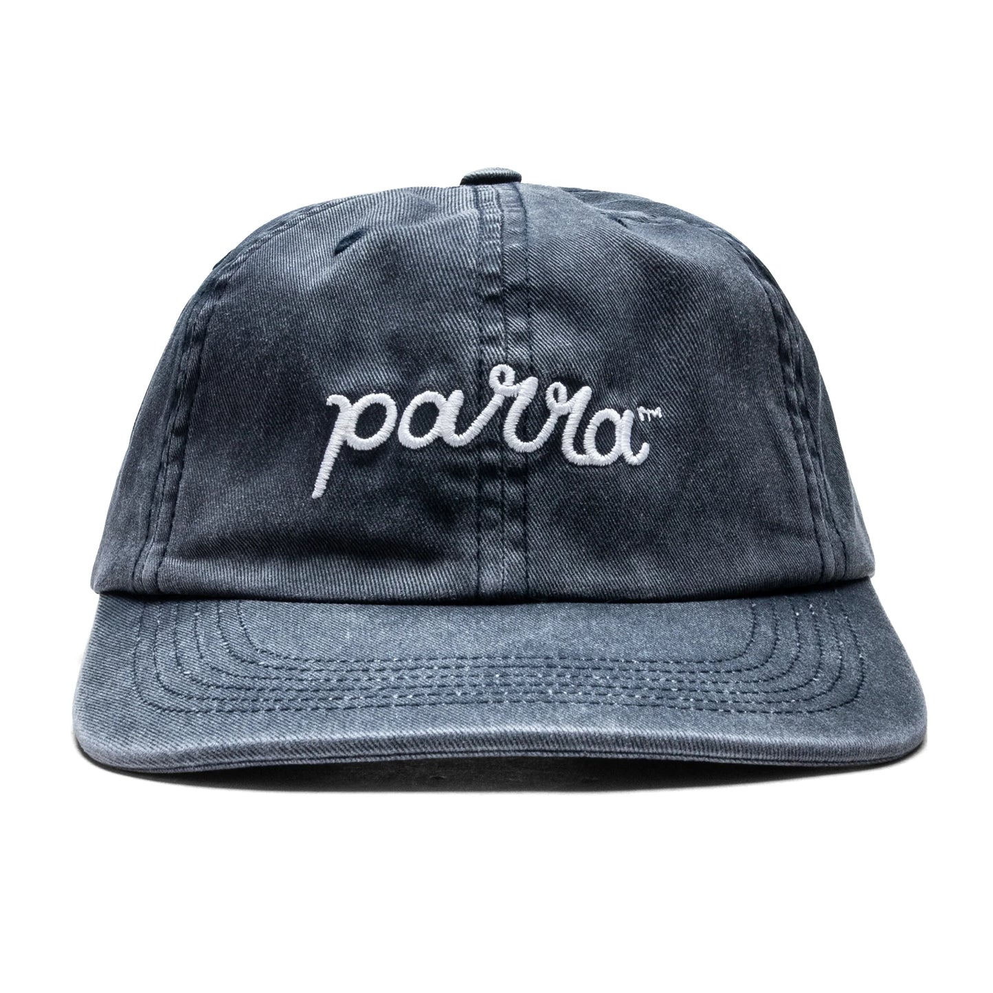 Scripted 6 Panel Hat Washed Navy Blue