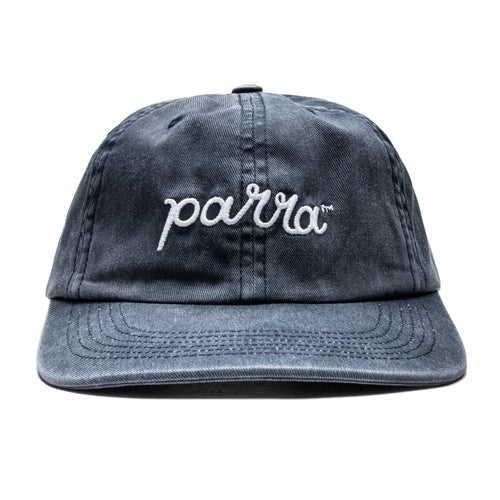 Scripted 6 Panel Hat Washed Navy Blue