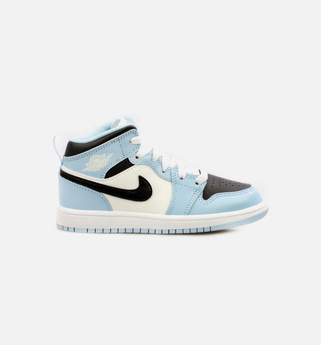 Air Jordan 1 Mid Preschool Lifestyle Shoe Blue Black