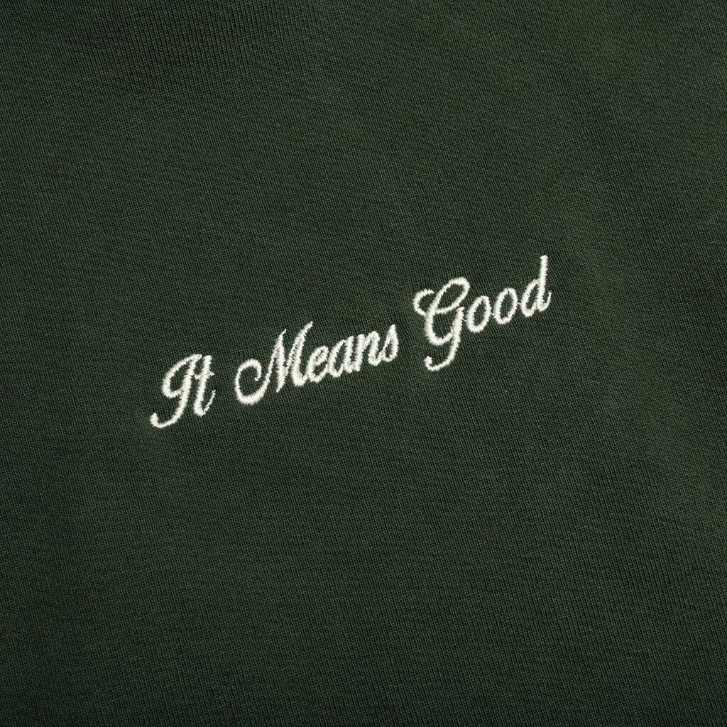 Embroidery Script Logo Crewneck Forest Green
