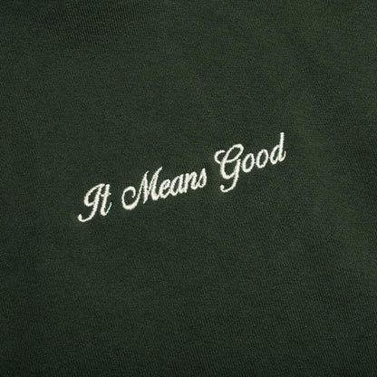 Embroidery Script Logo Crewneck Forest Green