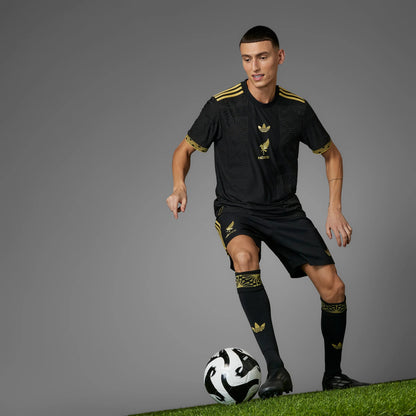 adidas Mexico 25 Gold Mens Soccer Shorts Black
